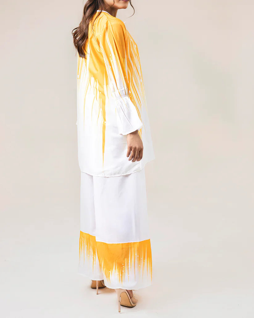 2 Piece Stitched Printed Shirt and Printed Palazzo