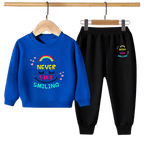 Kids Winter Sweat Shirt Set | Never Stop Smiling Printed