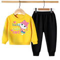 Kids Winter Sweat Shirt Set | Baby Cute Cat Printed