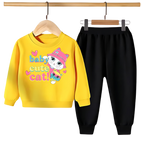 Kids Winter Sweat Shirt Set | Baby Cute Cat Printed