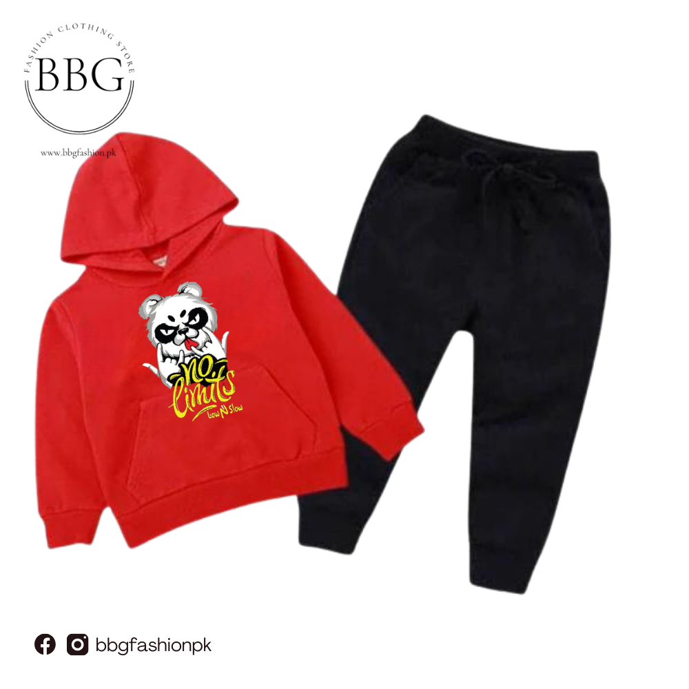 Kids Winter Hoodie Set | No Limit Bear Printed
