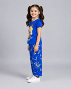Royal Blue Bambi Printed Kids Co-Ord Set