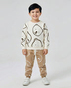 Kids Bear Print Sweatshirt & Jogger Set