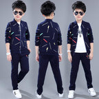 Kids Printed Zipper with Warm Black Trouser