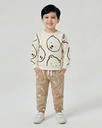 Kids Bear Print Sweatshirt & Jogger Set