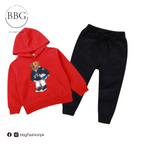 Kids Winter Hoodie Set | Football Bear Printed