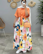 Elegant Printed koti Maxi Dress - Premium Fabric