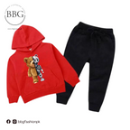 Kids Winter Hoodie Set | Robo Bear Printed