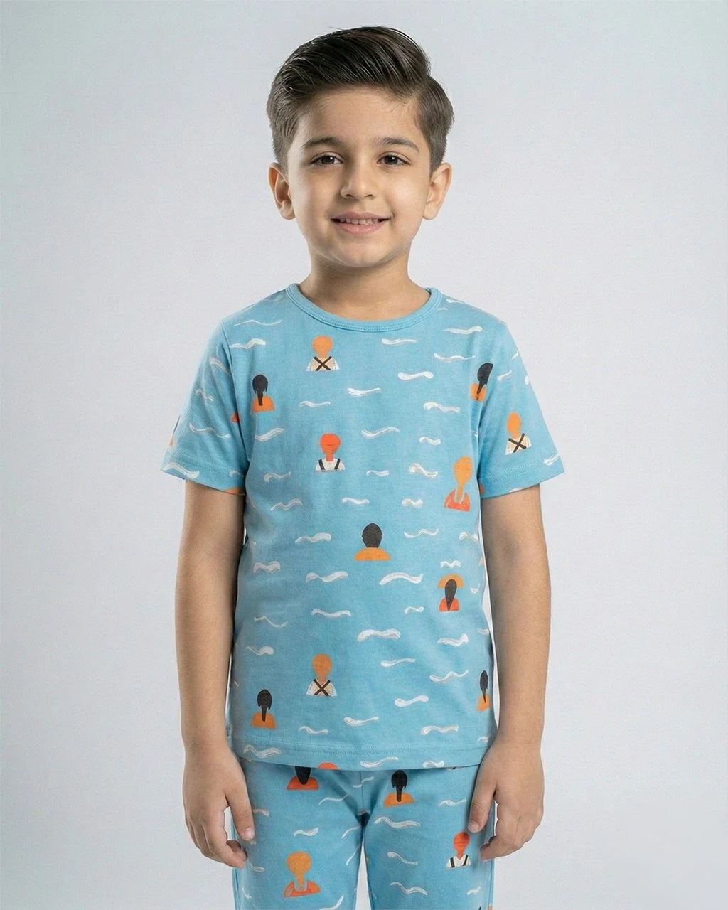 Kids Summer Pajama Set - Blue Ocean Breeze