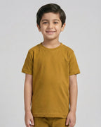Kids Mustard Cotton T-Shirt & Trouser Co-Ord Set