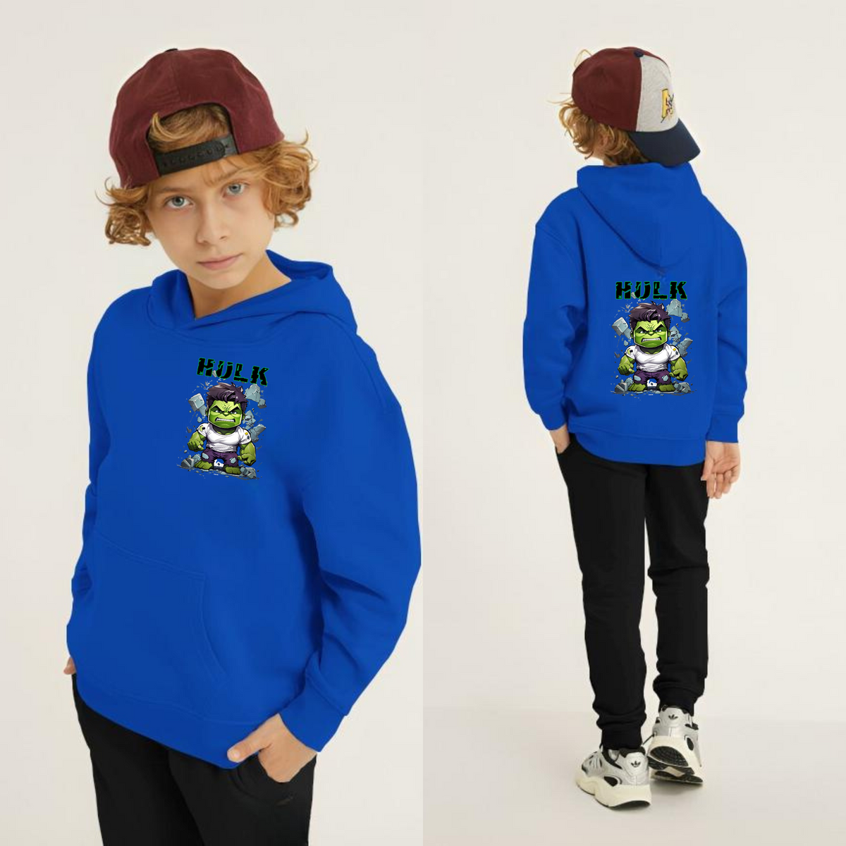 Kids Winter Hoodie Set | Hulk Printed