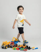 Kids’ Construction Truck Print T-Shirt & Shorts Set