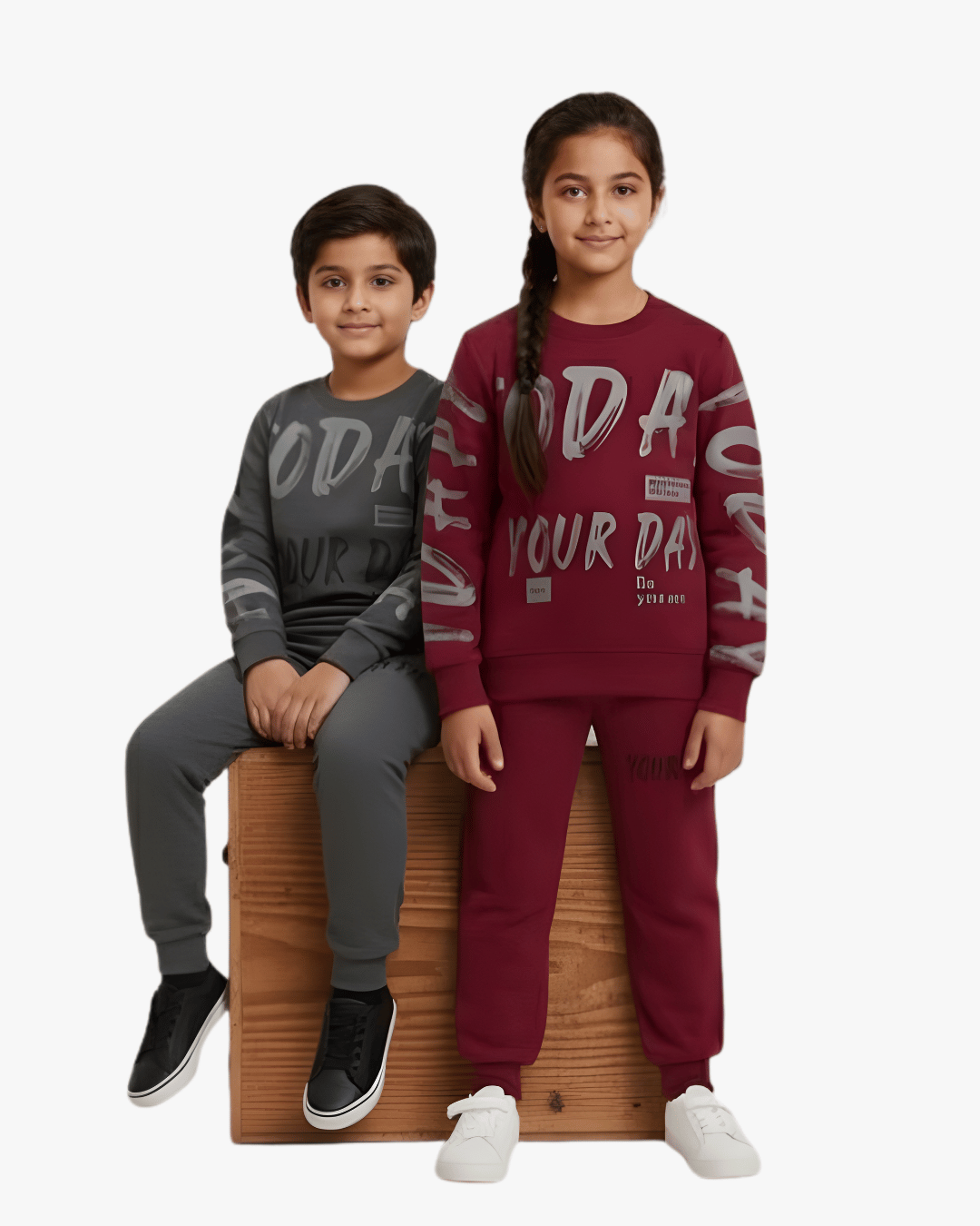 Kids Graphic Sweatshirt & Joggers - Grey