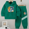 Baby/Boy Stripe Printed Tom & Jerry Winter Fleece Hoodie Track Suit
