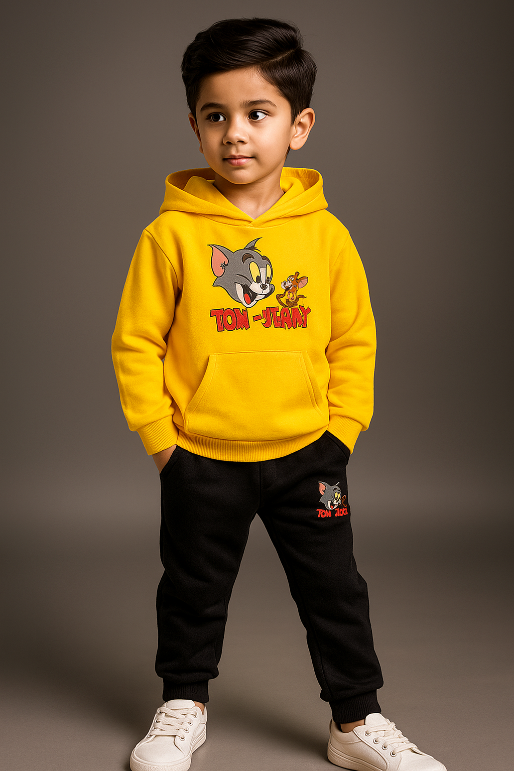 Kids Winter Hoodie Set | Tom & Jerry Printed
