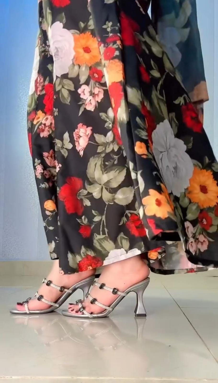 Black Floral 3pec Suit (Stitched) 003
