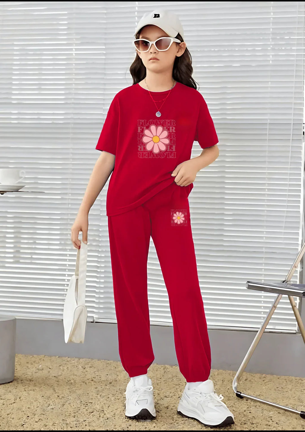 Kids Matching Set | Flower - Red