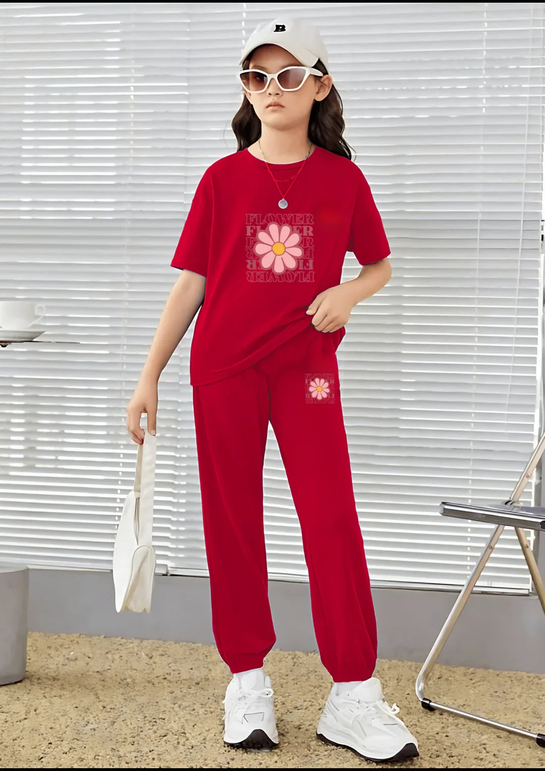 Kids Matching Set | Flower - Red