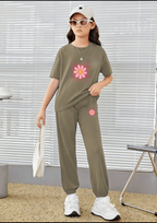Kids Matching Set | Flower - Brown