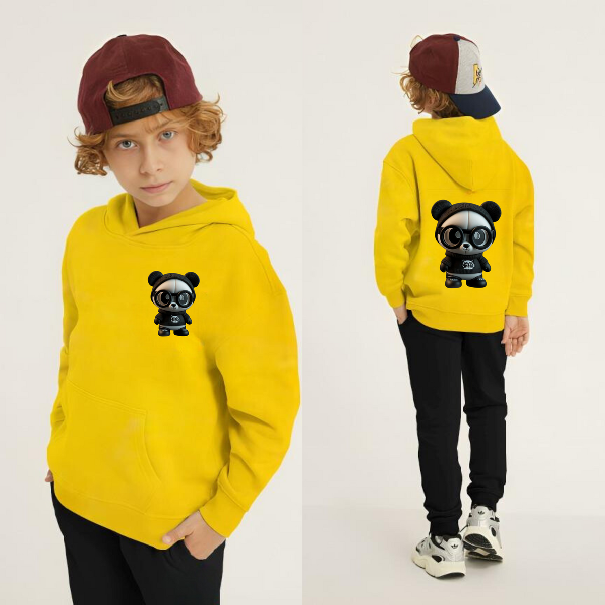 Kids Winter Hoodie Set | Cute Panda Printed