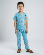 Kids Summer Pajama Set - Blue Ocean Breeze