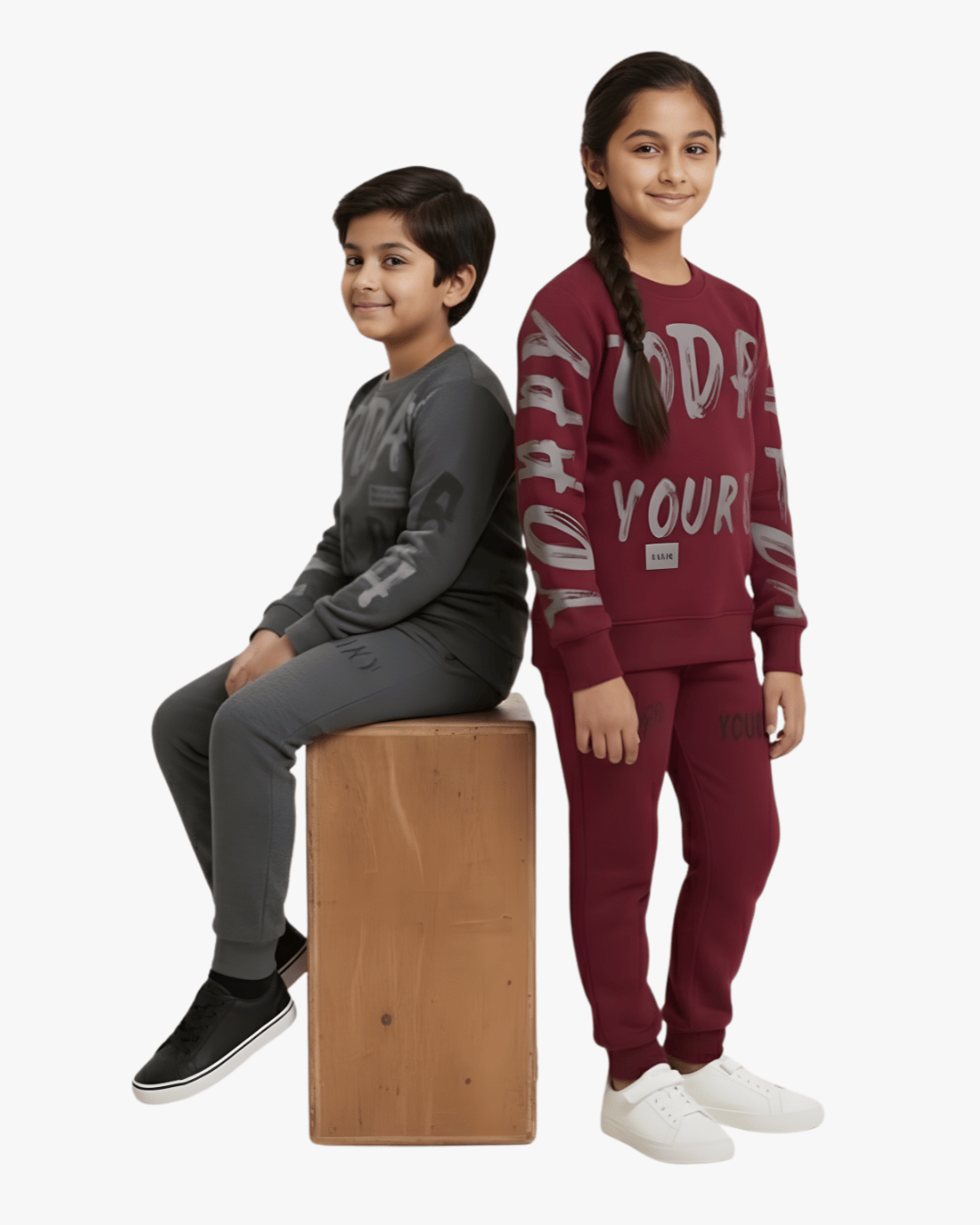 Kids Graphic Sweatshirt & Joggers - Maroon
