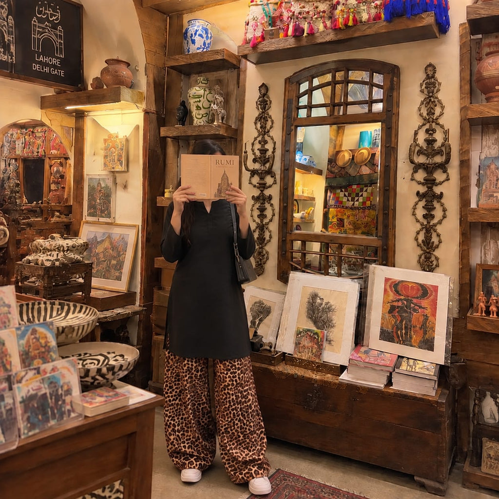 Leopard Print Wide-Leg Trouser Set
