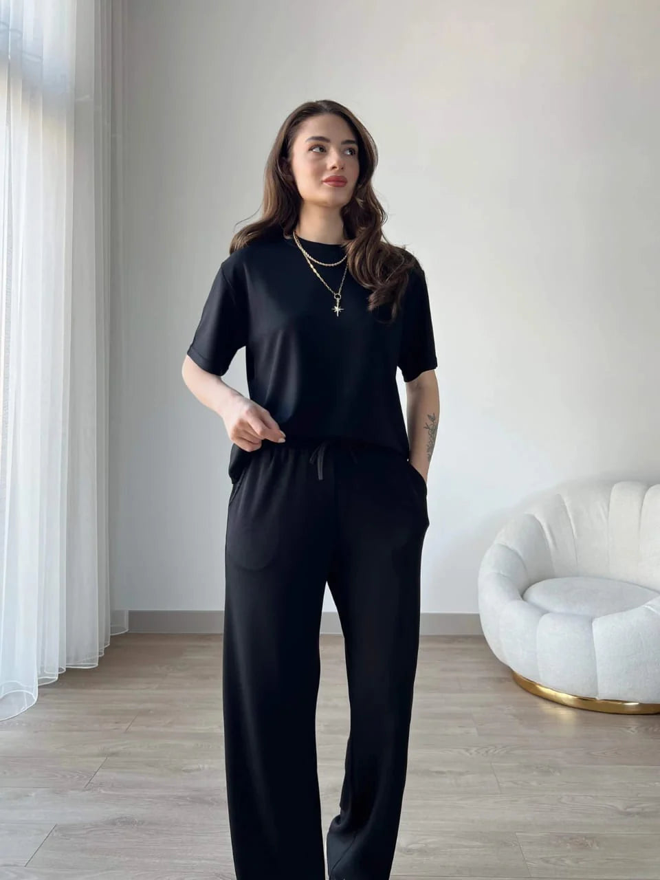 Noor Contrast Trim Lounge Set – Women’s Two Piece Co-Ord