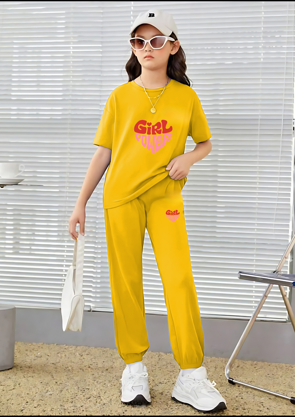 Kids Matching Set | Girl power - Yellow