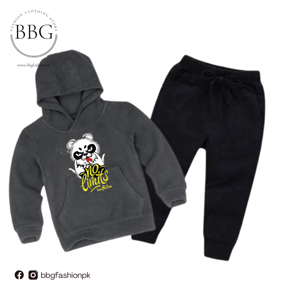 Kids Winter Hoodie Set | No Limit Bear Printed