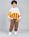 Meow Printed Kids Sweatshirt & Pant