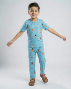 Kids Summer Pajama Set - Blue Ocean Breeze