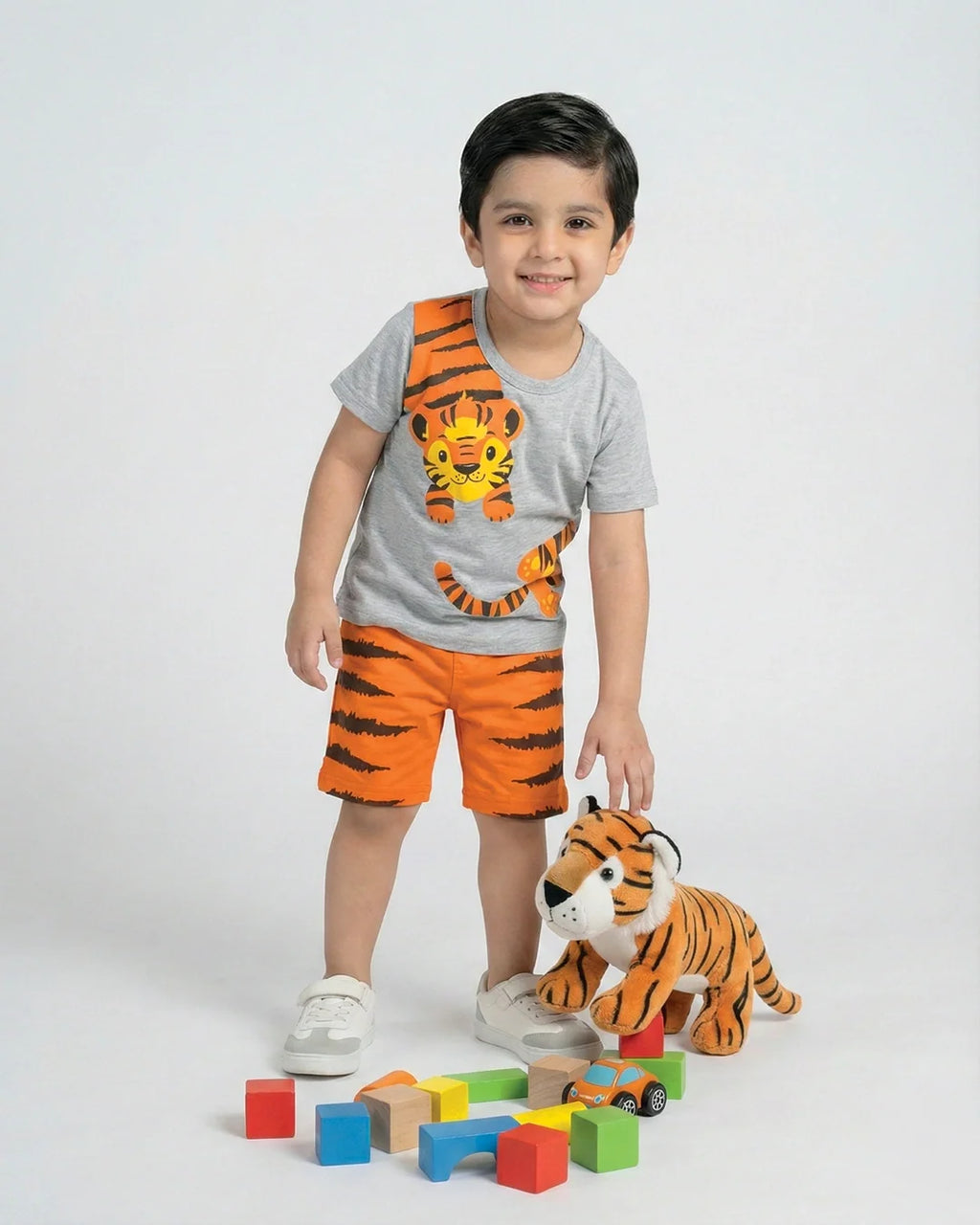 Kids’ Tiger Print T-Shirt & Shorts Set