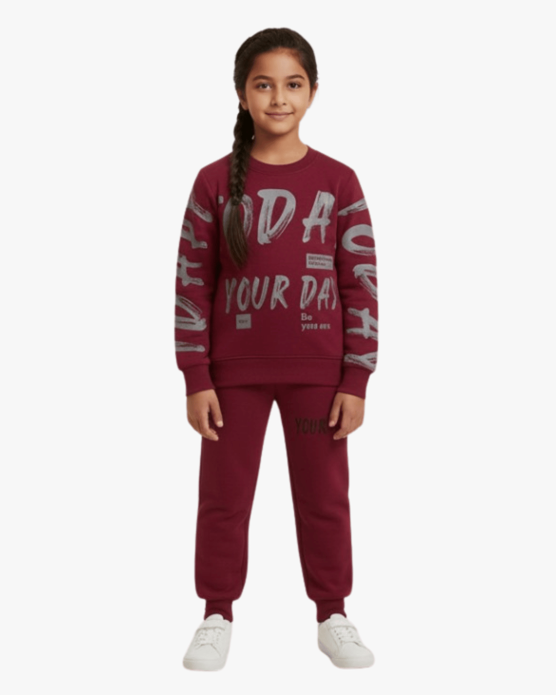 Kids Graphic Sweatshirt & Joggers - Maroon