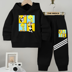 Baby/Boy Stripe Printed Tweety Winter Fleece Hoodie Track Suit