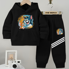 Baby/Boy Stripe Printed Tom & Jerry Winter Fleece Hoodie Track Suit