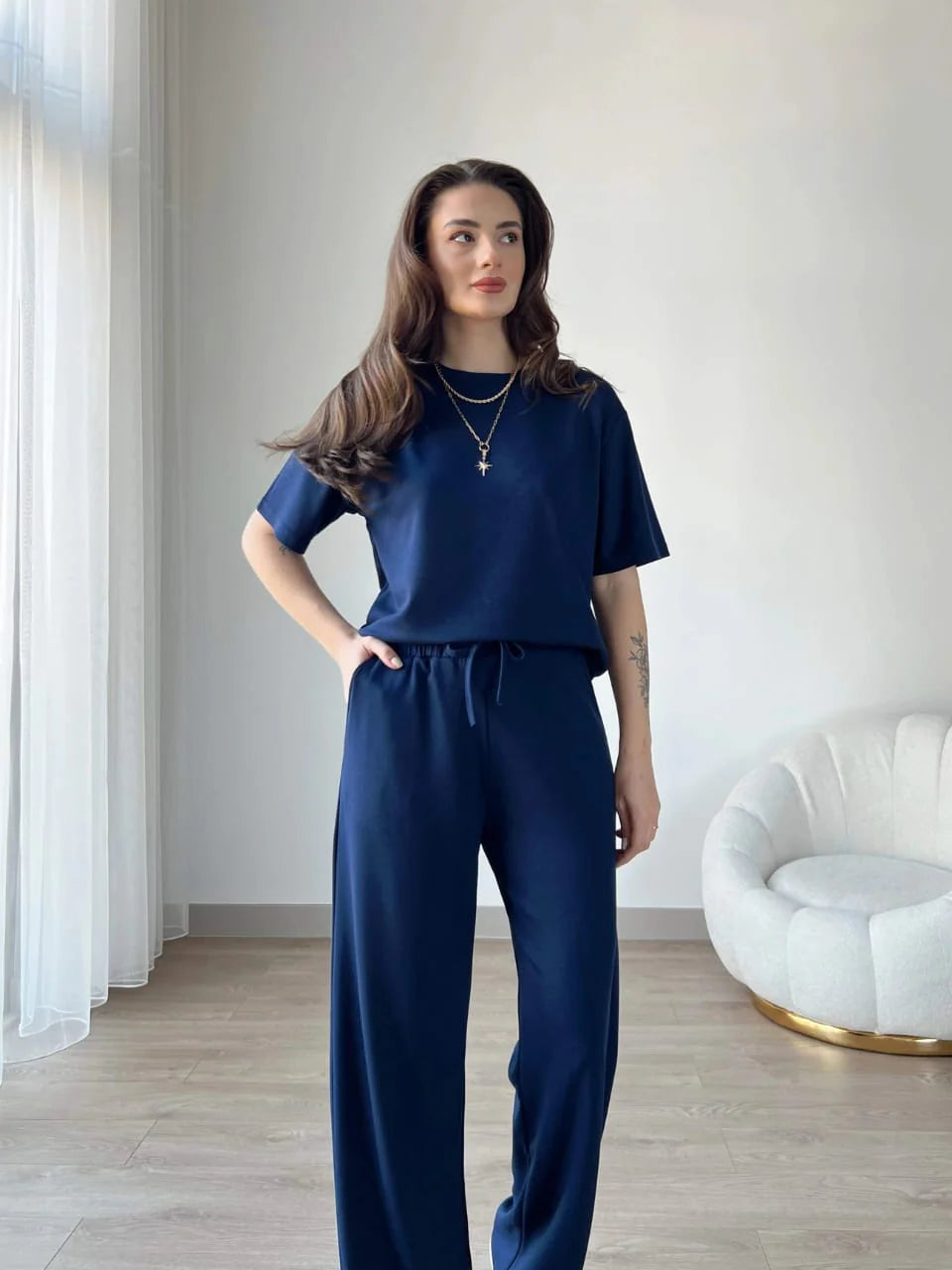 Noor Contrast Trim Lounge Set – Women’s Two Piece Co-Ord