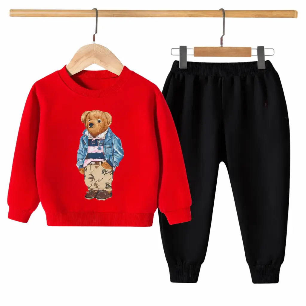 Kids Winter Sweat Shirt Set | Polo Bear Printed