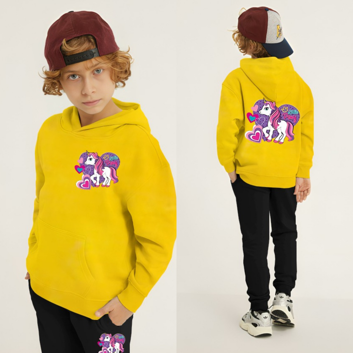 Kids Winter Hoodie Set | Unicorn Printed