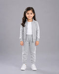 Kids Winter Stripe Tracksuit 3pcs- Grey