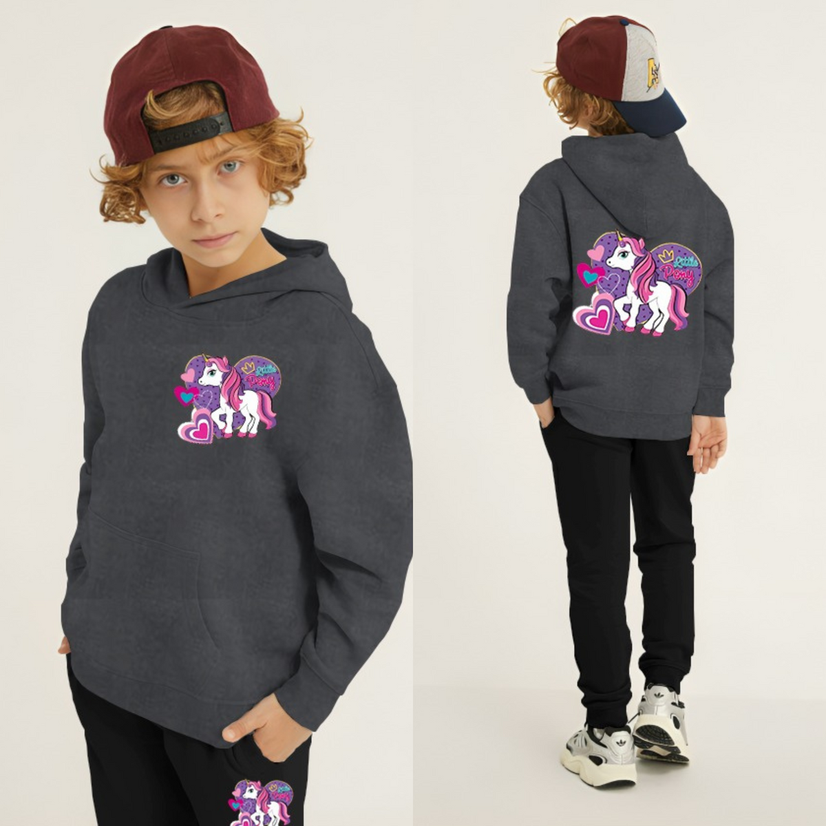 Kids Winter Hoodie Set | Unicorn Printed