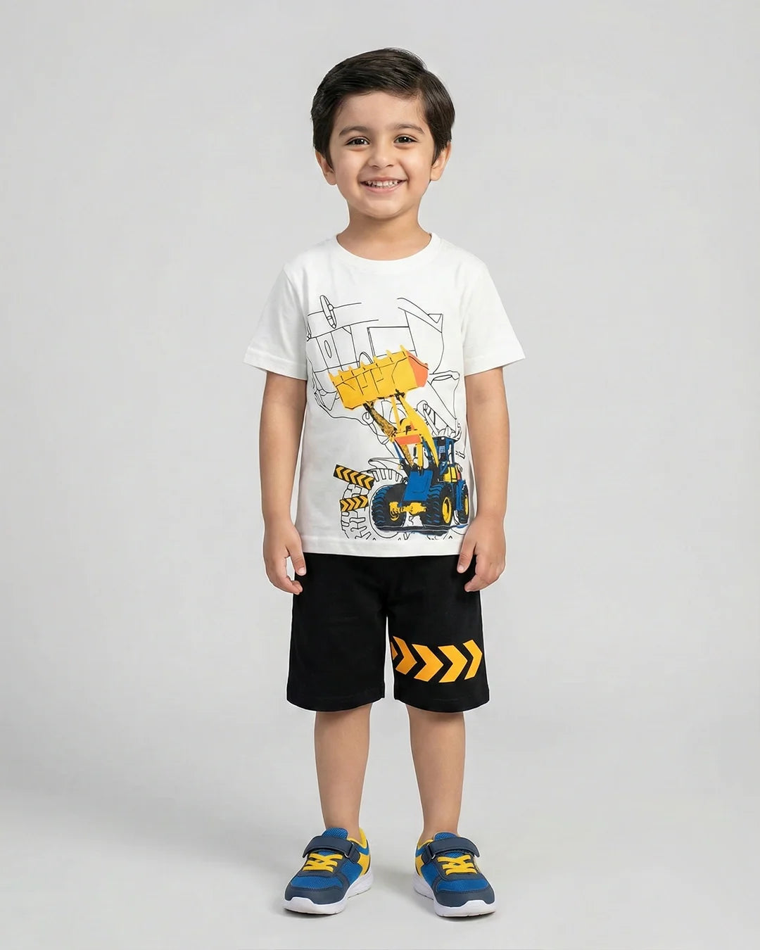 Kids’ Construction Truck Print T-Shirt & Shorts Set