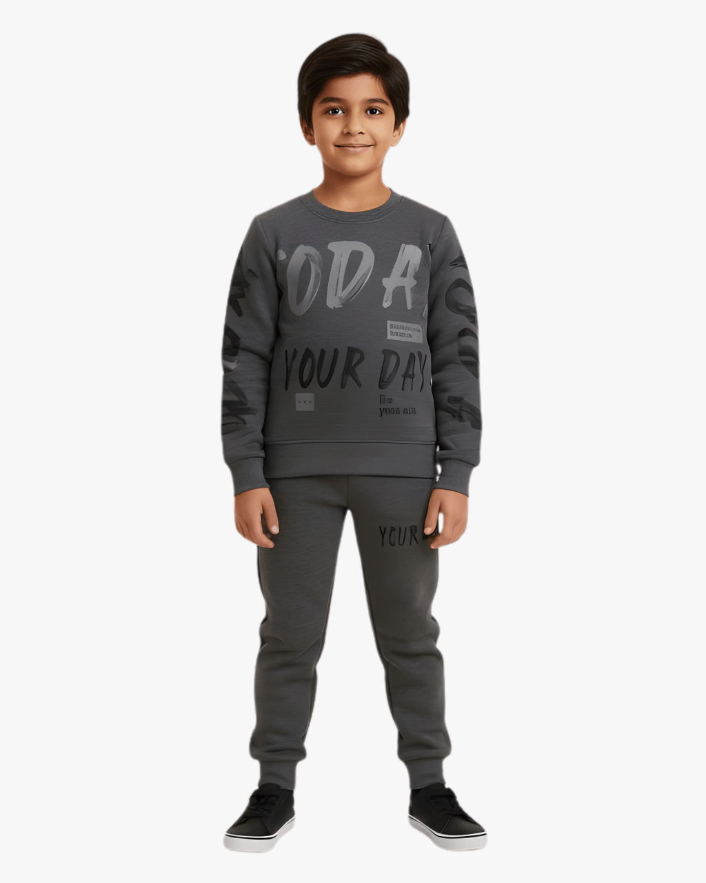 Kids Graphic Sweatshirt & Joggers - Grey