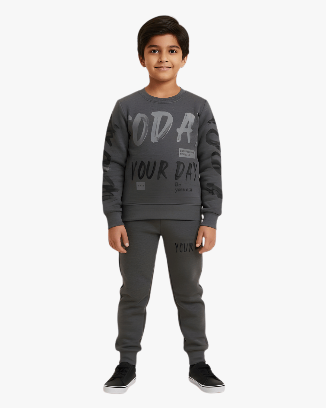 Kids Graphic Sweatshirt & Joggers - Grey