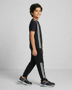 Elite Stripe Kids Tracksuit – Black