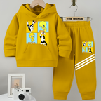Baby/Boy Stripe Printed Tweety Winter Fleece Hoodie Track Suit