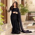 Pearl Embellished Chiffon Saree with Silk Blouse 3 Piece
