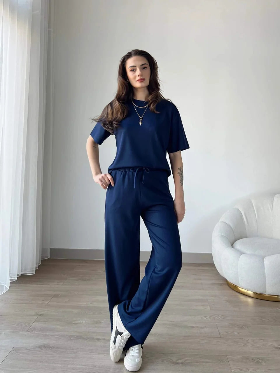 Noor Contrast Trim Lounge Set – Women’s Two Piece Co-Ord