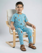 Kids Summer Pajama Set - Blue Ocean Breeze