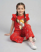 Red Bambi Printed Kids Co-Ord Set